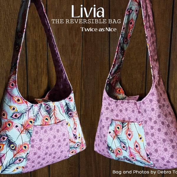 Livia Reversible Bag PDF Sewing Bag Pattern- A great beginner sew Two bags in one Pattern- RLR Creations