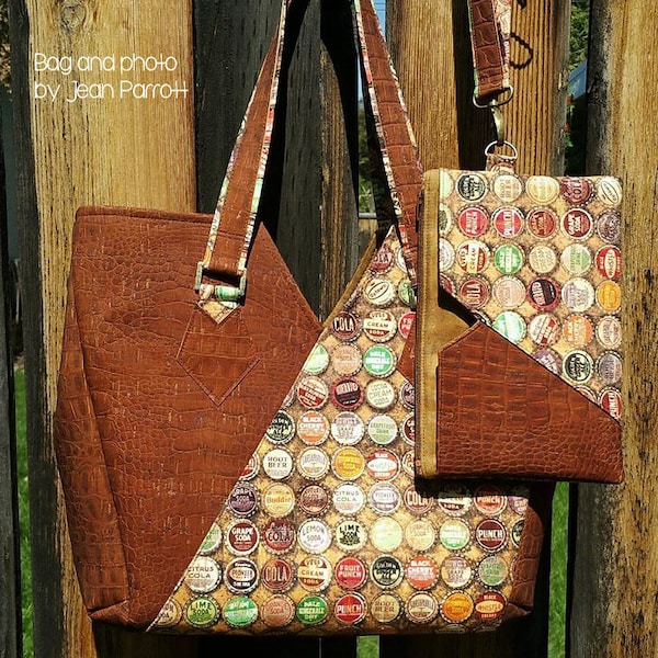 Vespera Tote with Removable Pocket Pouch / Wristlet PDF Sewing Pattern- RLR Creations