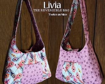 Livia Reversible Bag PDF Sewing Bag Pattern- A great beginner sew Two bags in one Pattern- RLR Creations