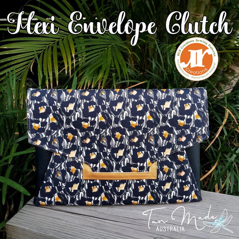 The Mexi Envelope Clutch Origami Envelope Inspired Silhouette PDF Pattern RLR Creations image 1