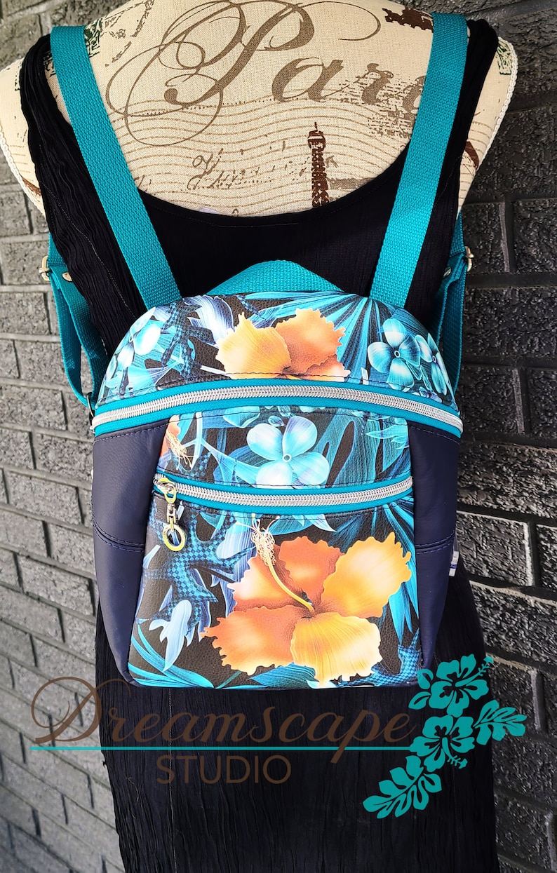 Peregrina Crosspack Backpack to Crossbody Bag PDF Sewing Pattern RLR Creations image 3