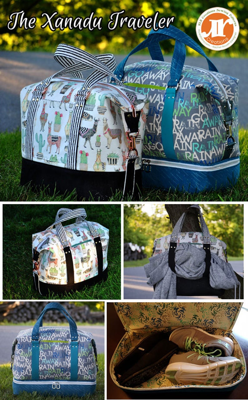 Xanadu Traveler PDF Sewing Bag Pattern Includes 2 Sizes and 2 Options RLR Creations image 1