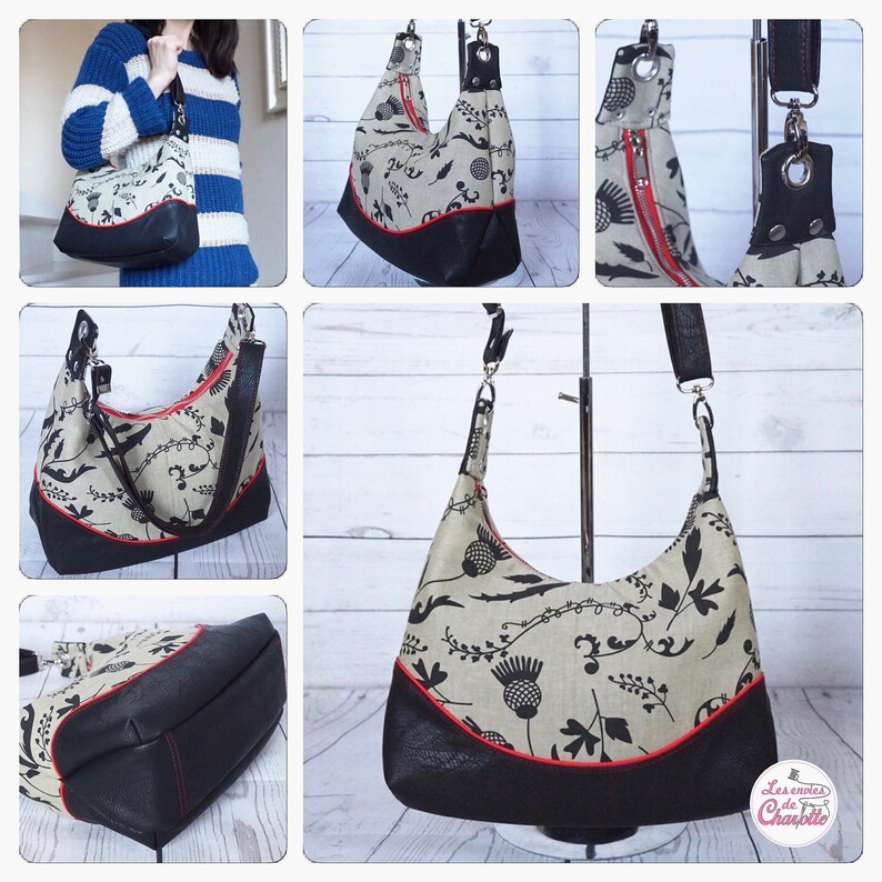 Marichel Hobo Shoulder Bag PDF Sewing Bag Pattern Includes 2 Etsy