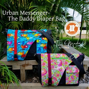 Urban Messenger Bag and Daddy Diaper Bag Now Includes 2 SIZES PDF Sewing Bag Pattern RLR Creations image 1