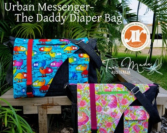 Urban Messenger Bag and Daddy Diaper Bag- Now Includes 2 SIZES PDF Sewing Bag Pattern RLR Creations