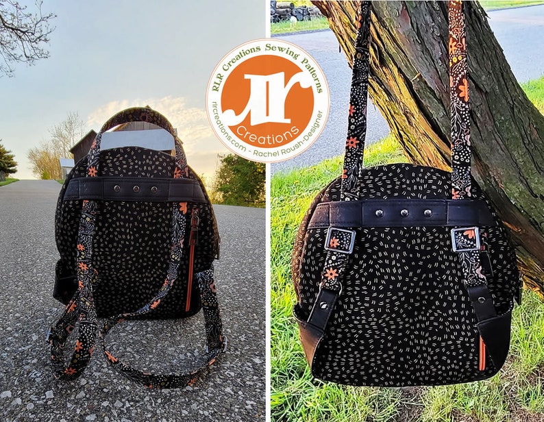 Peregrina Crosspack Backpack to Crossbody Bag PDF Sewing Pattern RLR Creations image 2