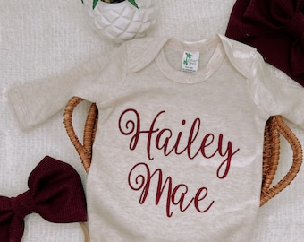 Baby Girl Coming Home Outfit Baby Girl Clothes Personalized Baby Girl Gift Personalized Baby Girl Outfit Newborn Girl Clothes Newborn Hat