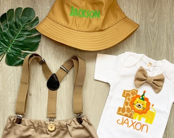 1e Safari Verjaardag Jongen, Safari Verjaardag Outfit, Jongen Leeuw Verjaardag Outfit, Jungle Verjaardag Outfit, Baby Safari Outfit, Safari Verjaardag Shirt