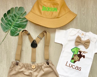 Safari Birthday Outfit, Monkey First Birthday Outfit, Safari 1st Birthday Outfit, Monkey 1st Birthday Shirts, Jungle Birthday Shirts