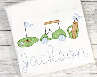 Personalized Boys Golf Shirt, Embroidered Toddler Tee