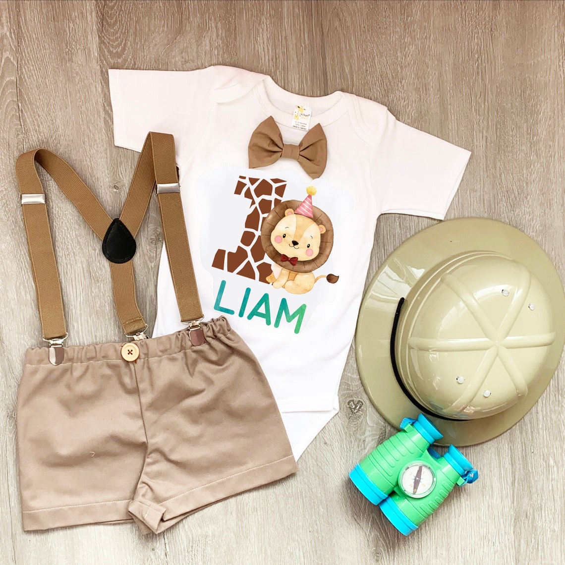 baby boy first birthday safari outfit