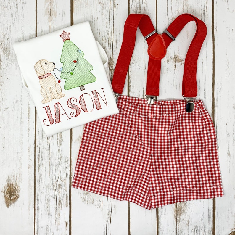 Newborn Christmas Outfit, Baby Boy Christmas Outfit, Baby Boy Holiday Outfit, Boys Christmas Shirts, MY First Christmas Outfit Boy image 2