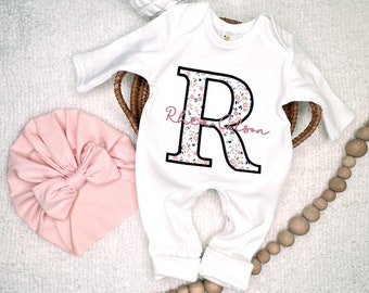 Baby Girl Coming Home Outfit Baby Girl Clothes Personalized Baby Girl Gift Personalized Baby Girl Outfit Newborn Girl Clothes Newborn Hat