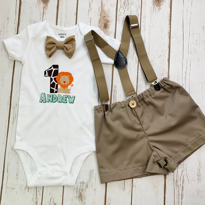 1st Birthday Safari Outfit Safari Birthday Boy Baby Boy Etsy