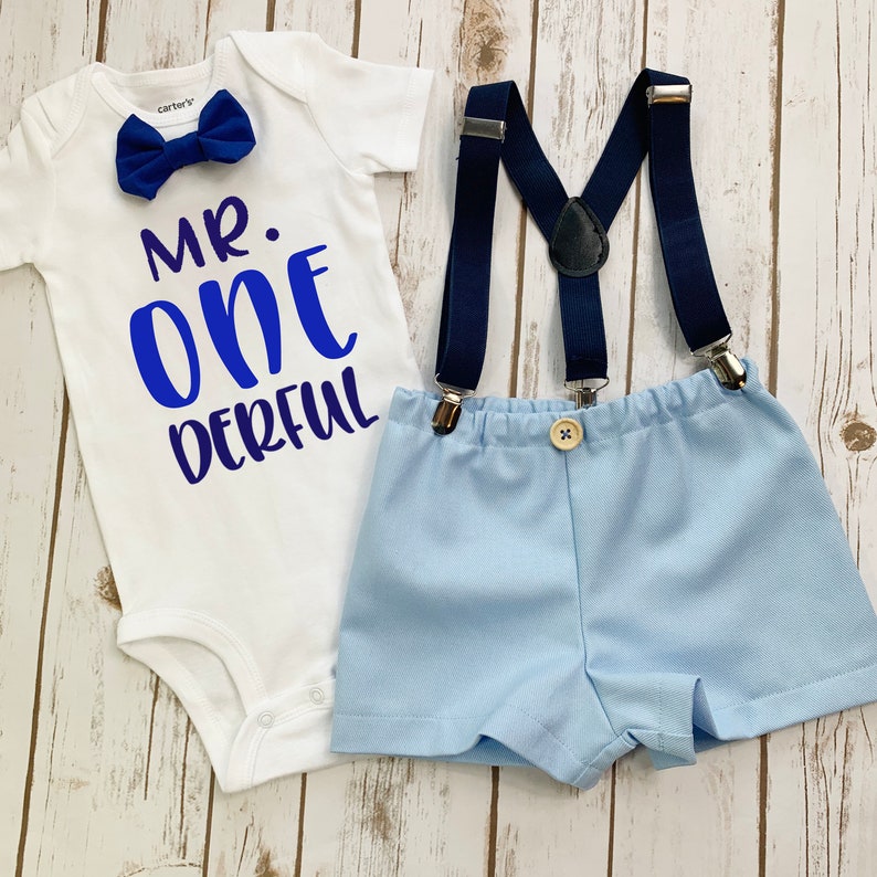First Birthday Outfit Boy Suspenders and Bow Tie Outfit Etsy