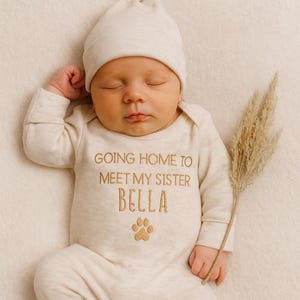 Baby announcement Bodysuit, Personalized Baby Bodysuit, Embroidered Baby Boy Outfit, Newborn Baby Shower Gift, Personalized natural Bodysuit