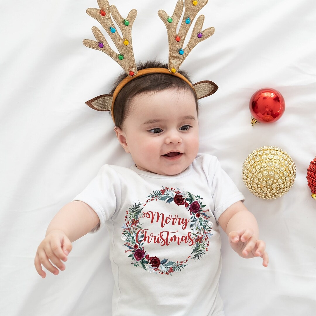 My First Christmas Bodysuit Baby Girl Christmas Bodysuit Etsy