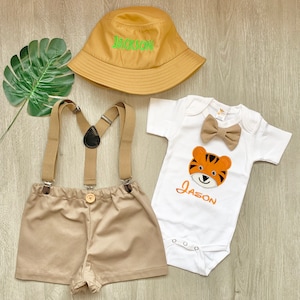 1st Birthday Boy Outfit, Safari Baby Outfit, Boy 1st Birthday Outfit, Safari Birthday Outfit, First Birthday Boy Safari Outfit, Tiger Shirts