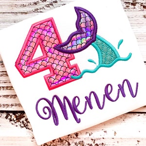 Mermaid Birthday Shirts, Mermaid Birthday Outfit, Girl Birthday Shirts, Birthday Girl Outfit, Mermaid Shirts, Personalized Girl Shirts
