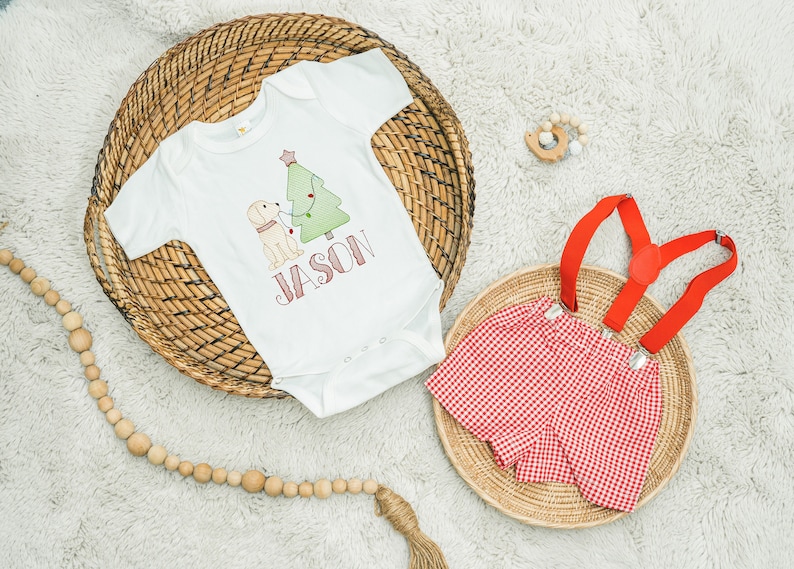 Newborn Christmas Outfit, Baby Boy Christmas Outfit, Baby Boy Holiday Outfit, Boys Christmas Shirts, MY First Christmas Outfit Boy image 1