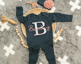 Baby Girl Coming Home Outfit Baby Girl Clothes Personalized Baby Girl Gift Personalized Baby Girl Outfit Newborn Girl Clothes Newborn Hat