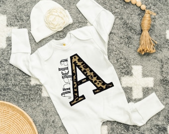 Baby Girl Coming Home Outfit Baby Girl Clothes Personalized Baby Girl Gift Personalized Baby Girl Outfit Newborn Girl Clothes Newborn Hat