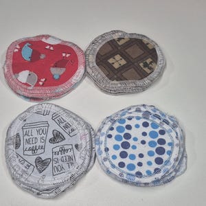 Tampons démaquillant lavables, Flanelle, 10 tampons lavables, Lingettes démaquillantes