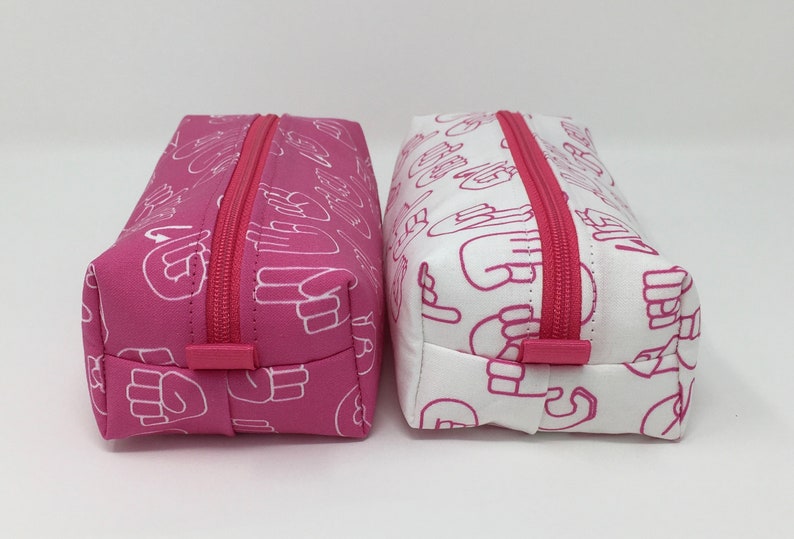 ASL Great Gift! print Pencil Cases and Change Purses Pink /& White American Sign Language