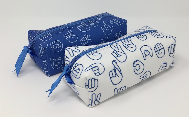 ASL Great Gift! print Pencil Cases and Change Purses Pink /& White American Sign Language