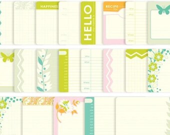 OLIVE - 20 3x4 Planner Cards, OR 10 4x6 Planner Cards, Journal Cards, Pocket Cards, Project Life, Becky Higgins, Heather Bailey