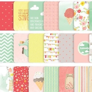 25 or 50 3x4 Cards, Or 12 or 24 4x6 Cards, Or 16 First & Last Page Cards, Planner Cards, Journal Cards, Project Life, Dear Lizzy- NEAPOLITAN