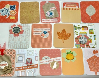 12 Handmade Planner Cards, Handmade Journal Cards, Family Themed Journal Cards, pl Cards, Pocket Cards, 3x4 Cards - FALL FAMILY FRIENDS