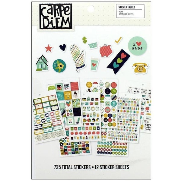 Simple Stories Carpe Diem, Live Simply Planner Sticker Books, Home Sticker Book Or Bliss Sticker Book - LIVE SIMPLY COLLECTION