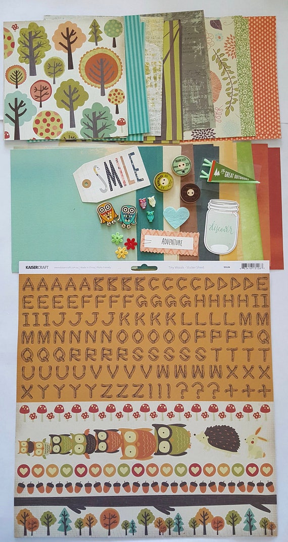 Items similar to Scrapbooking Kit, Forest, Outdoors, Explore, Paper