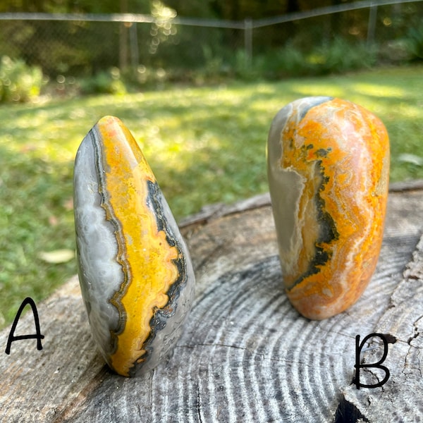 Bumblebee Jasper Gemstone, Meditation Palm Stone, Bumblebee Jasper Freeforms, BJ10/13, Yellow Jasper Crystal