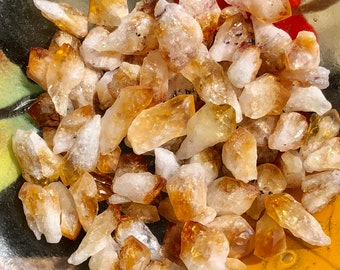 Lot of 5 Sparkly, Clear  Citrine Points, CP5, Raw Citrine, Jewelry Making, Crystal Grids, Multiple Citrine Points