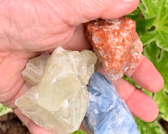 Colorful Calcite, Beautiful Raw Calcite, Your Choice! Blue Calcite, Honey Calcite, Amber Calcite, Clear Calcite, Green Calcite, Red Calcite