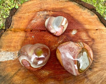 Corazones de Jaspe Policromado, Corazones de Piedra, Jaspe Policromado, HPW11/2, ¡ELECCIÓN! Corazón de jaspe, jaspe policromado