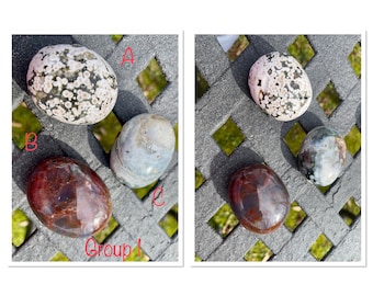 Super Rare! "Fish Eye" Ocean Jasper, Ocean Jasper Palm Stone, MJO1/20, Orbicular Jasper, Ocean Jasper, Ethically Mined, Madagascar