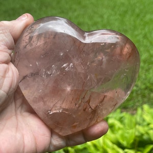 Sparkles and Clarity! Red Hematoid Heart, HQ7/19, Quartz Heart, Red Heart, Red Quartz, Superb Clarity, Hematoid Quartz, Crystal Heart
