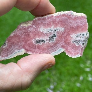 Beautiful! Gemmy Pink Rhodochrosite Polished Slab, RSL6/20, Pink Rhodochrosite, Rough Rhodochrosite, Lapidary, Jewelry Making, With Stand