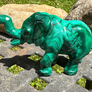 Malachite Elephant, Ethically Sourced, African Malachite, Malachite Elephant, Genuine Malachite, Carved Malachite, Heart Chakra, MEL6/19