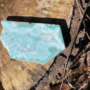 Natural Raw Larimar, MRL4/16, Raw Larimar Slab, Larimar Slab, Dominican Republic Larimar, Natural Blue Larimar, Unpolished Larimar Slab
