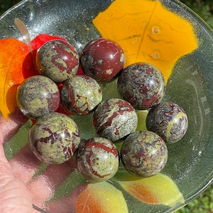 Green & Red Bloodstone Spheres, African Bloodstone, Beautiful Colors, With Stand, Heliotrope, Heliotrope Spheres, Choice of Size, BSS10/22