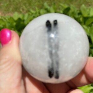 Tourmaline in Quartz, QT4/18, With Stand, Tourmaline Sphere, Quartz Sphere, Black Tourmaline in Quartz, Black Tourmaline