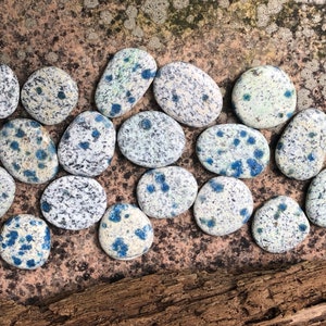 K-2 Worry Stone, K2 Stone,  K-2 Jasper - K2PS, Azurite in Granite - Stone from K2 Mountain, K2 Pocket Stone
