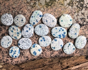 K-2 Worry Stone, K2 Stone,  K-2 Jasper - K2PS, Azurite in Granite - Stone from K2 Mountain, K2 Pocket Stone