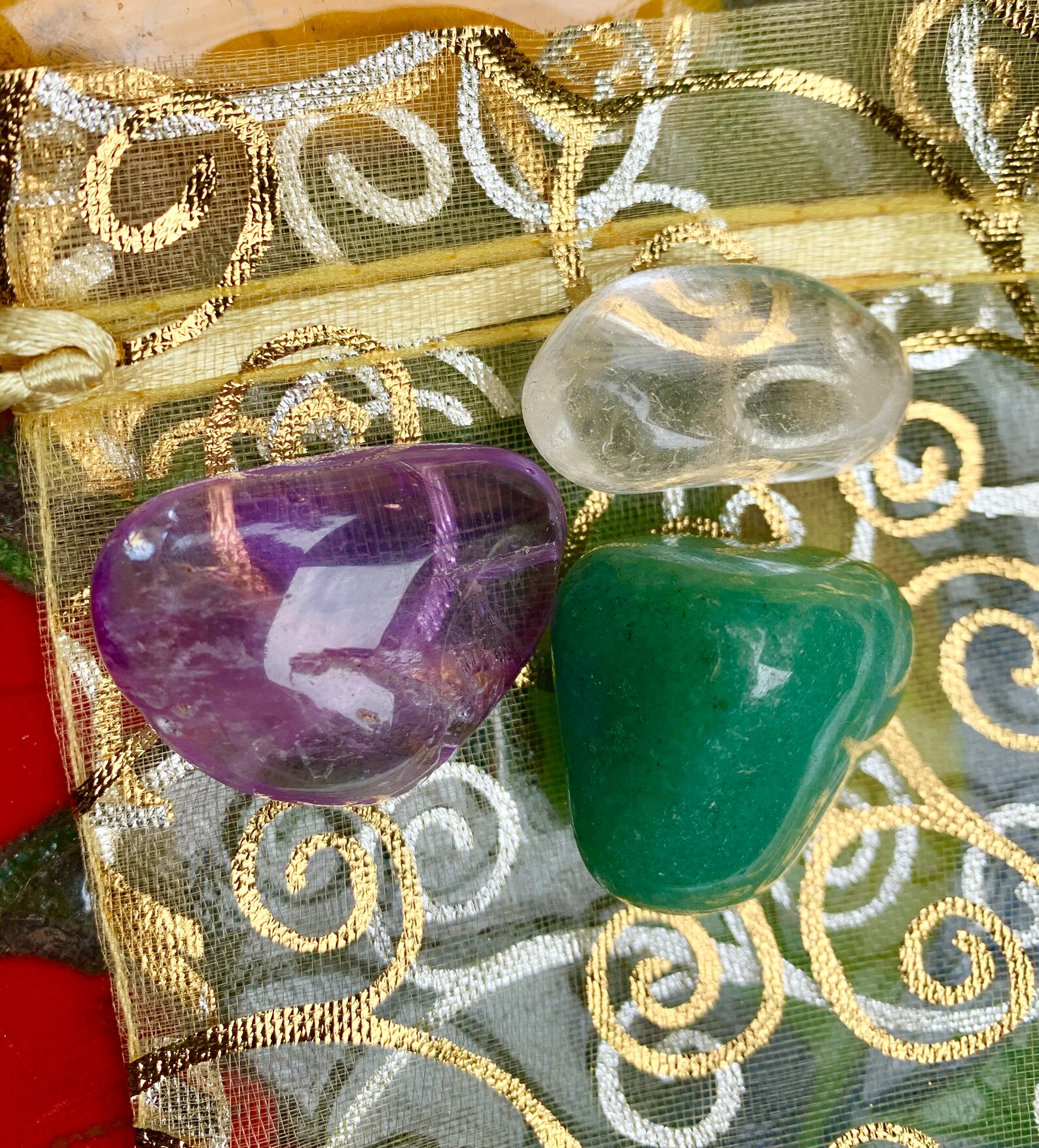 Gratitude Mojo Bag Crystals for Gratitude Tumbled Amethyst Etsy