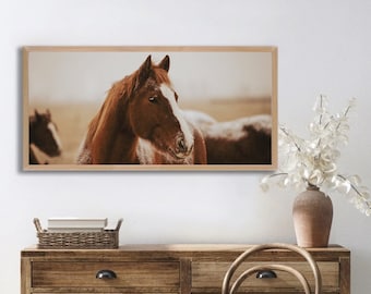 Frosty Morn wood framed textured print, horse, frosty horse, farm house photo, fine art print, wall art