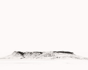 Square Butte, minimalism, black and white, monochomatic, Montana landscape, fine art print, wall art, photo, photograph, farmhouse art